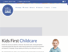 Tablet Screenshot of kidsfirstchildcare.com